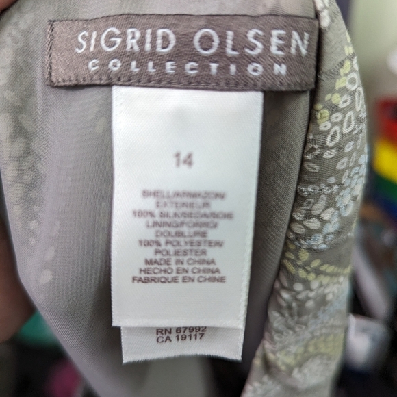 Sigrid Olsen Collection Silk Pattern Skirt Sz 14 - Picture 7 of 8
